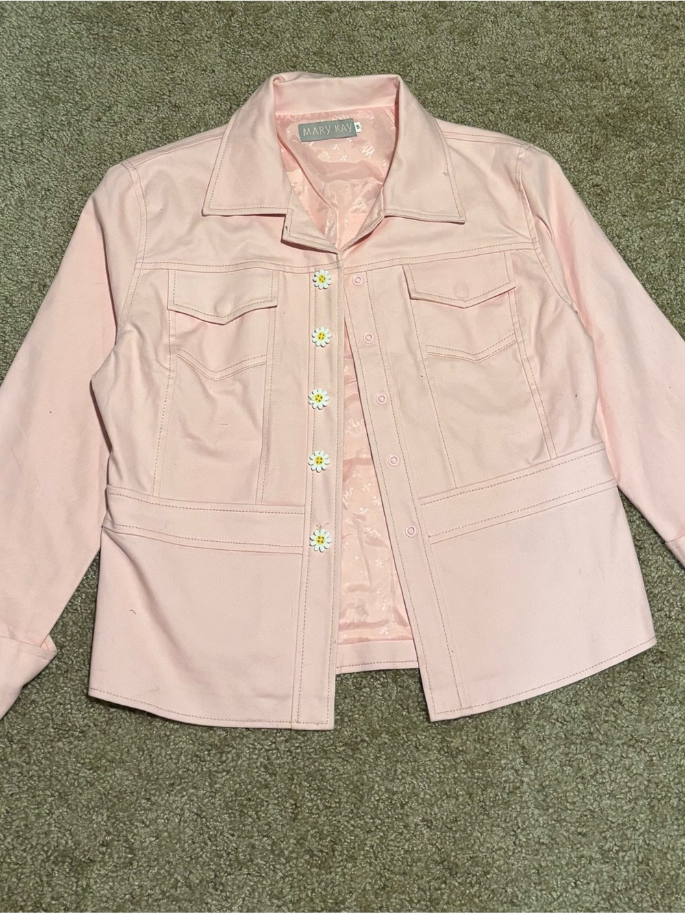 Mary Kay Pastel Pink Women's Button-Up Jacket Vintage Y2K